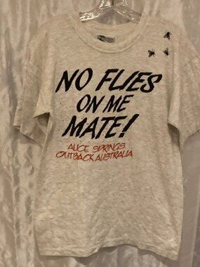 Alice Springs Outback Australia “No Flies On Me Mate!” Shirt Size Medium 🔥 YB5